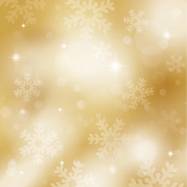 Gold snowflakes and stars — Stock Vector