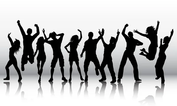 Σιλουέτες των ανθρώπων που χορεύουν — Διανυσματικό Αρχείο