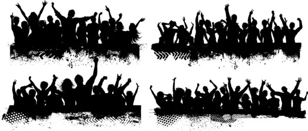 Grunge multitud escenas — Archivo Imágenes Vectoriales
