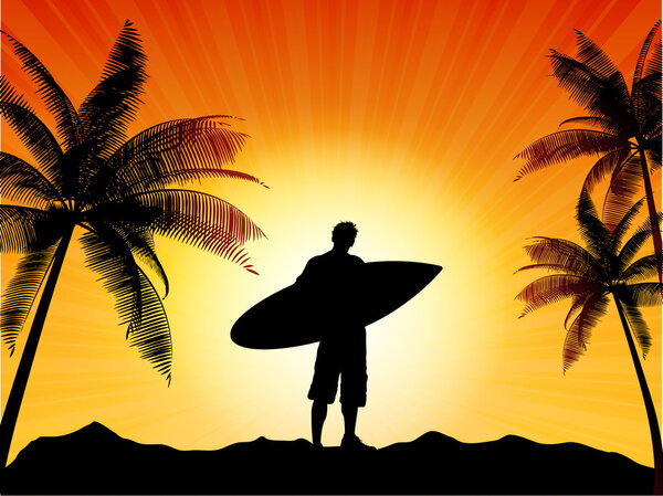 Surfer silhouette