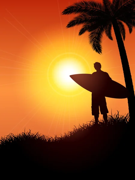 Surfer Silhouette — Stock Vector