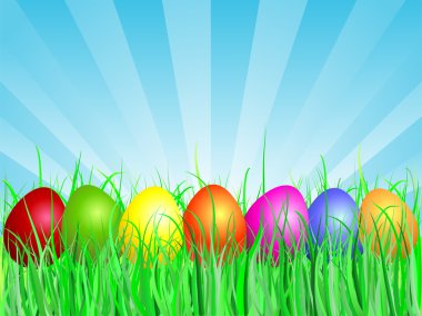 Çimenlerdeki paskalya yumurtaları