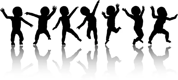 Bambini danzanti — Vettoriale Stock