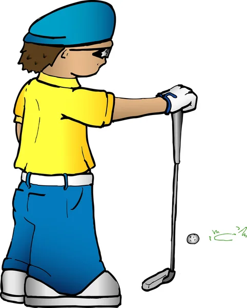 Golfista Cartoon — Vettoriale Stock