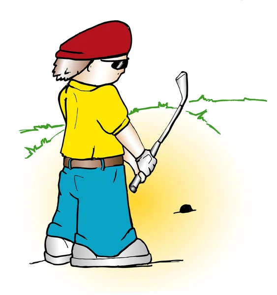 Гравець у гольф в бункері — стоковий вектор