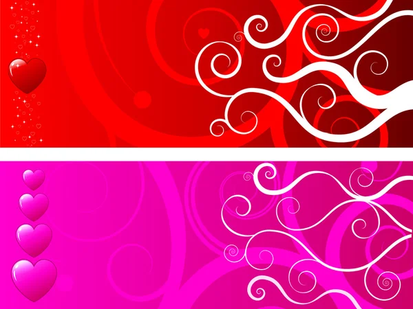 Hearts  banners — Stock Vector