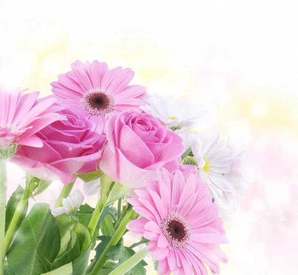 Pink blomsterbuket - Stock-foto