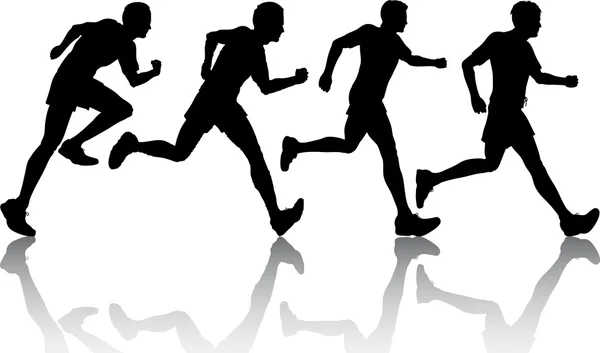 跑步的男人轮廓 — 图库矢量图片
