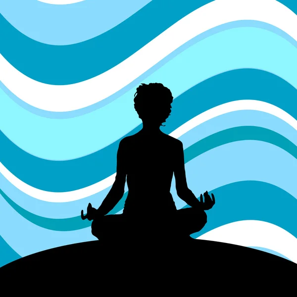 Women in  meditation — Stock Vector