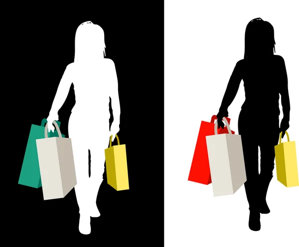 Female shopper — Stock Vector