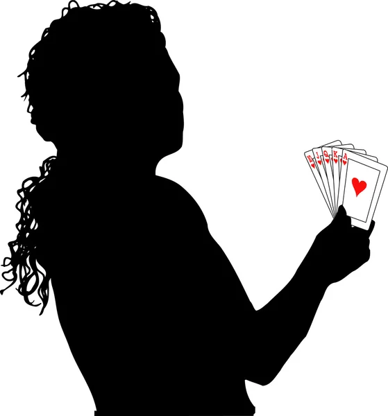 Woman with cards — Stock Vector