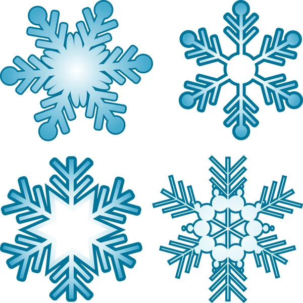 Copos de nieve azules — Vector de stock