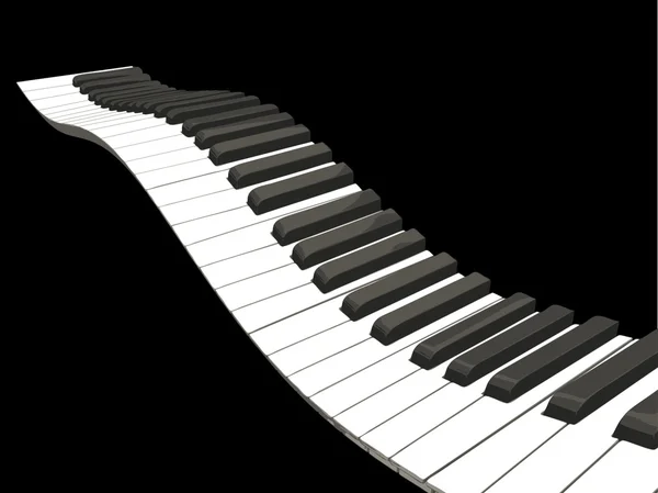 Teclas de piano onduladas — Vetor de Stock