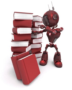 Android ile kitap yığını