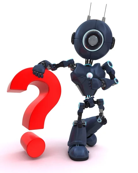 Android with question mark symbol — Stock Photo, Image