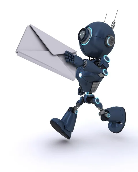 Android delivering a letter — Stock Photo, Image