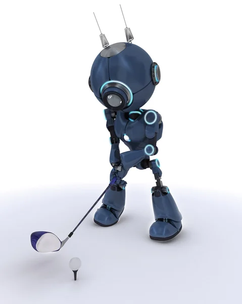 Android jogar golfe — Fotografia de Stock