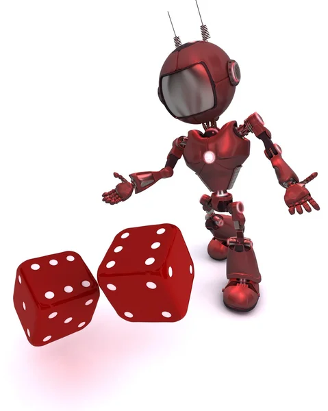Android rolling dice — Stock Photo, Image