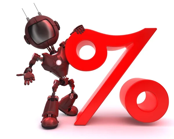 Android with percentage symbol — Stock Photo, Image