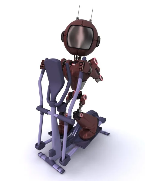 Andriod en el gimnasio en un cross trainer — Foto de Stock