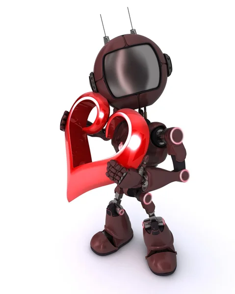 Android with Heart — Stock Photo, Image