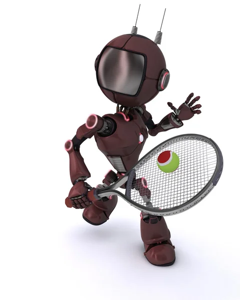 Android jugando tenis — Foto de Stock