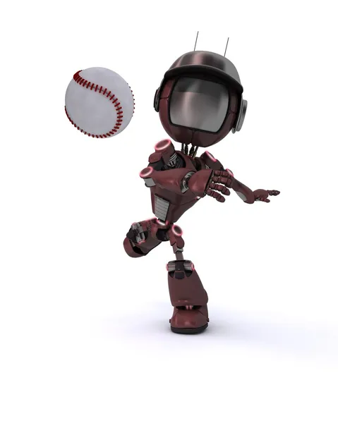 Android jugando béisbol — Foto de Stock