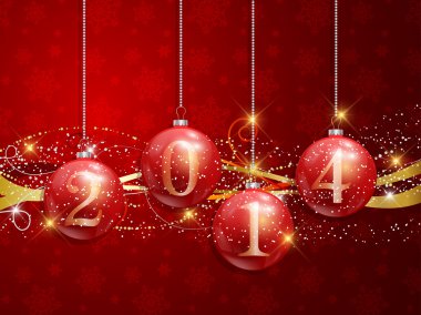 mutlu yeni yıl baubles arka plan 