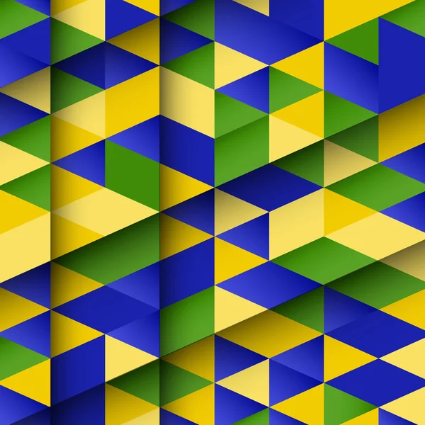 Design astratto utilizzando i colori della bandiera brasiliana — Vettoriale Stock