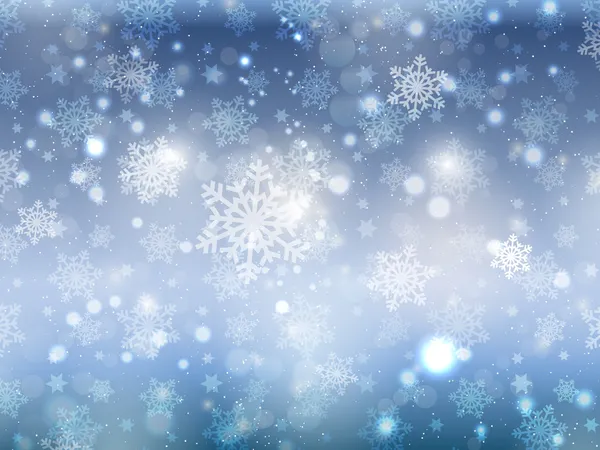 Blaue Weihnachten Schneeflocke Hintergrund — Stockvektor