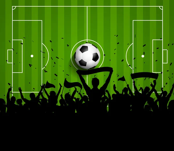 サッカーまたはフットボールの群衆背景 — ストックベクタ