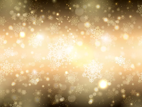 Golden snowflake background — Stock Vector