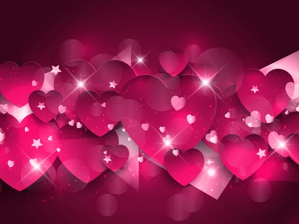 Pink hearts background — Stock Vector