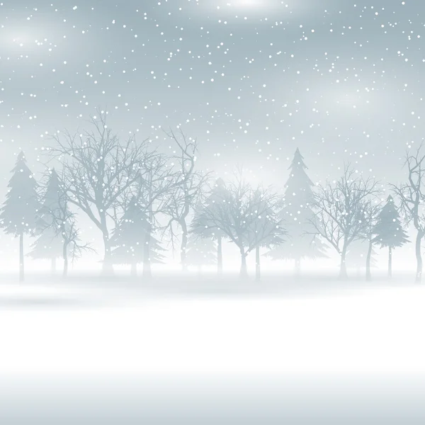 눈 덮인 겨울 풍경 — 스톡 벡터