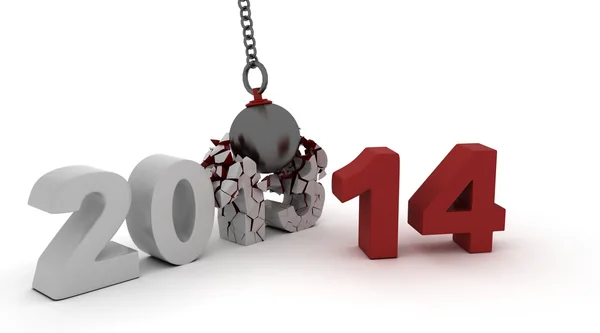 2014 new year wrecking ball — Stock Photo, Image