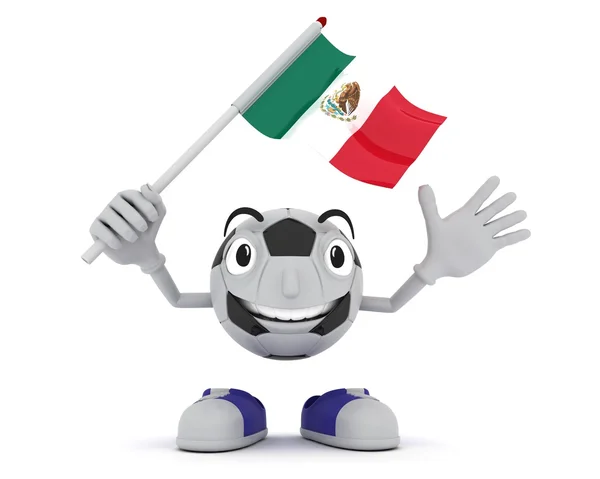 メキシコ フットボールのマスコットを振ってフラグします。 — ストック写真
