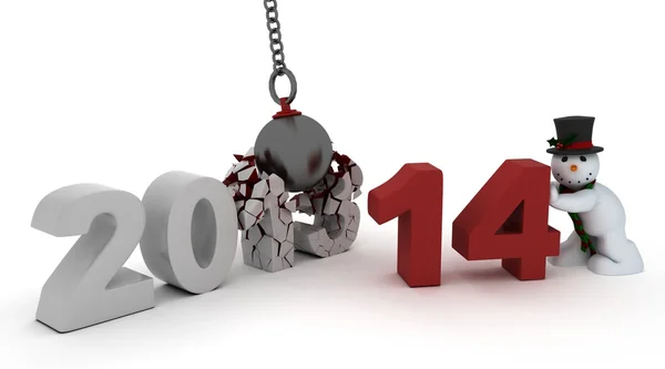 2014 new year wrecking ball — Stock Photo, Image