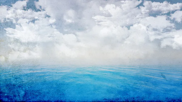 Grunge blue ocean landscape — Stock Photo, Image