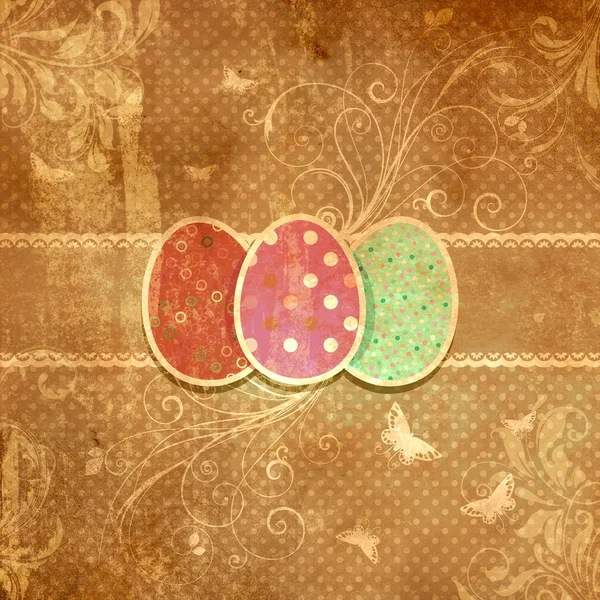 Grunge floral Easter egg background — Stock Photo, Image
