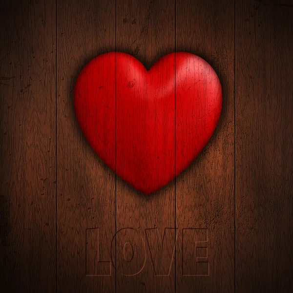 Grunge heart on wood background — Stock Photo, Image