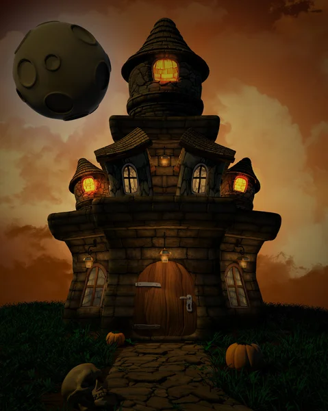 Spooky Halloween Castle — Stock Photo, Image