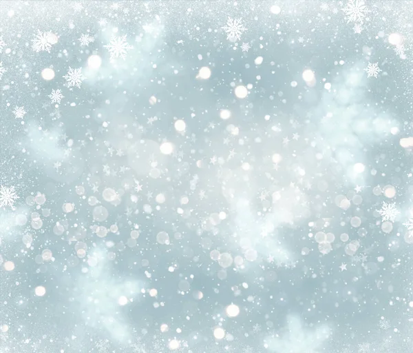 降雪的圣诞背景设计 — 图库照片