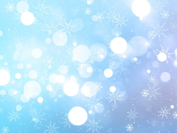 Christmas Background Snowflakes Stars Bokeh Lights — Stock Photo, Image