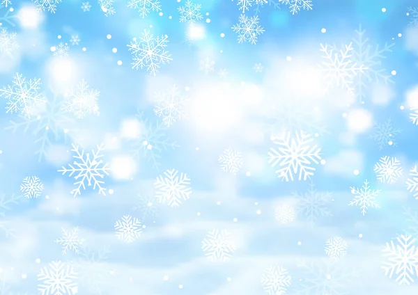 Christmas Background Falling Snowflakes — Stock Vector