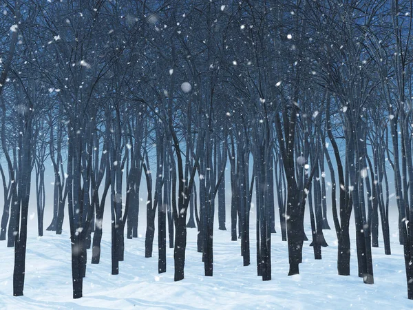Boże Narodzenie Śnieżny Las Krajobraz Zamiecią — Zdjęcie stockowe