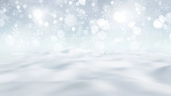 Render Christmas Background Snowy Winter Landscape — Stock Photo, Image
