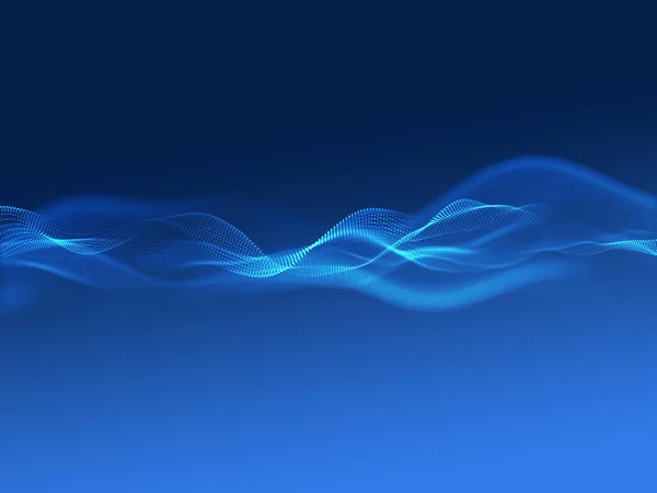 Render Abstract Background Waves Flowing Particles — Stock Photo, Image