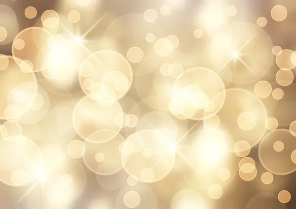 Christmas Background Golden Bokeh Lights Starry Design — Stock Vector