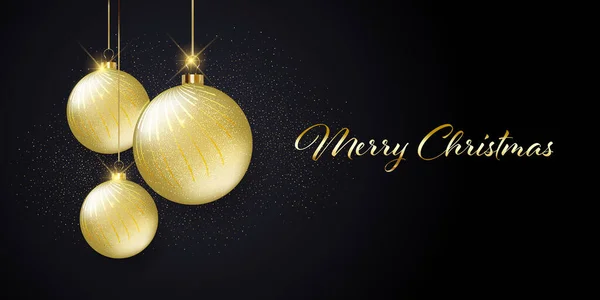 Işıltılı Altın Takılar Dizaynlı Noel Afişi — Stok Vektör
