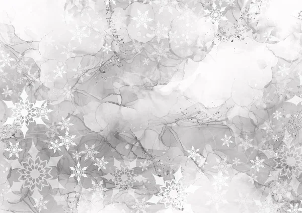 Ručně Malované Elegantní Vánoční Pozadí Sněhové Vločky Design — Stockový vektor